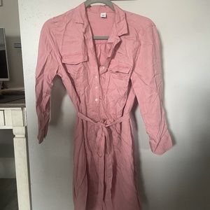 Pink Old Navy Utility Style Button Up Dress